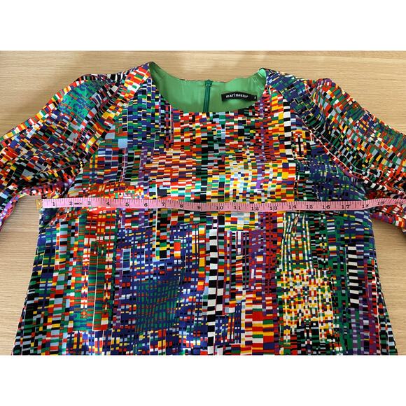 Marimekko Tirro Pixel Print Dress Sz 36 Colorful Abstract Scandinavian Dopamine - Picture 9 of 10